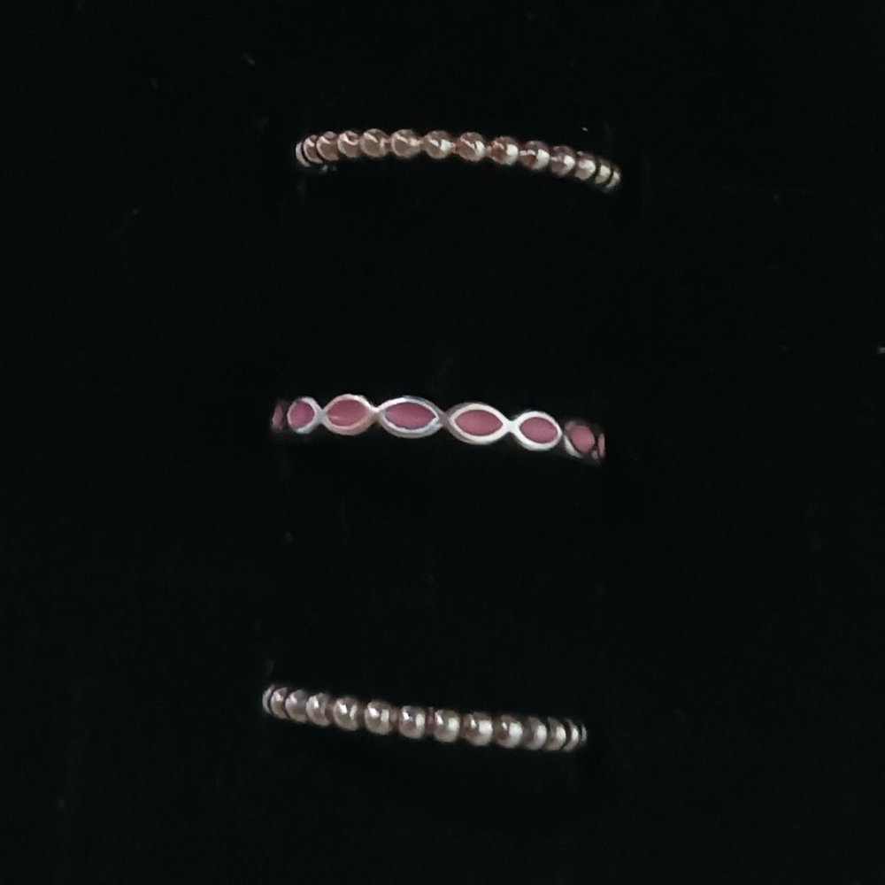 Pandora Stackable Ring Set of 3 - Size 7